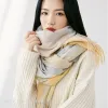 Cross-border scarf wholesale e-commerce live streaming supply chain supply 96 wool series twill wool check Item Picture